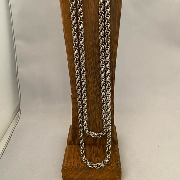 Napier Jewelry Vintage Napier Long Silver Tone Double Link Chain